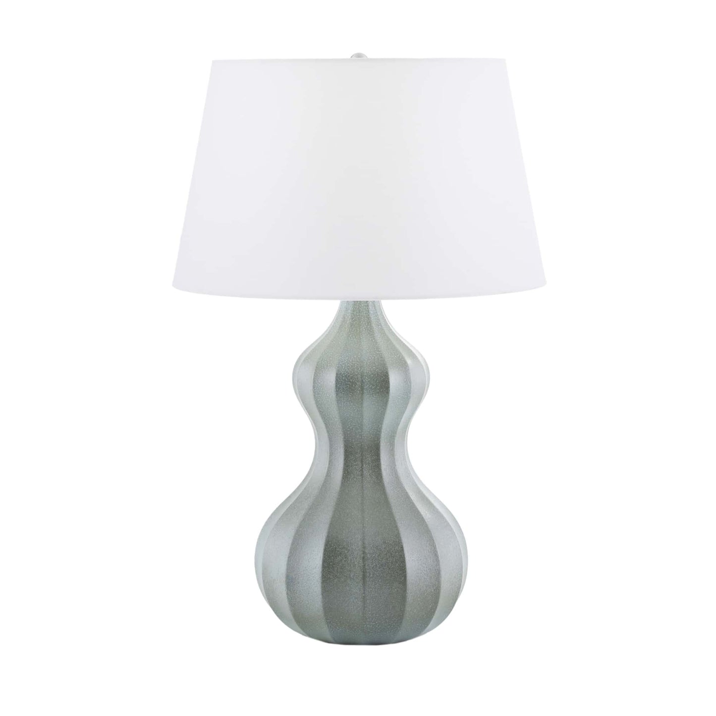 Shirley Lamp - Seafoam Reactive Porcelain Table Lamp with Cactus-Inspired Design