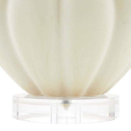 Pali Lamp - Matte Ivory Ceramic Table Lamp with Acrylic Base