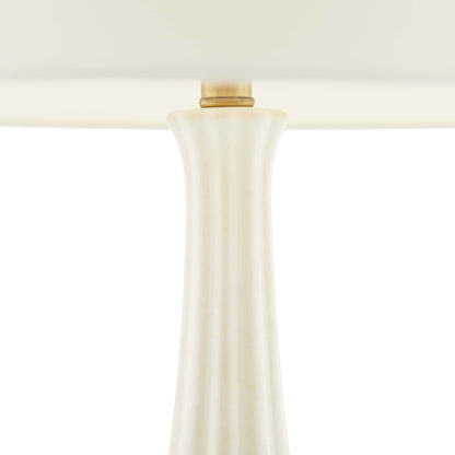 Pali Lamp - Matte Ivory Ceramic Table Lamp with Acrylic Base