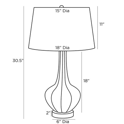 Pali Lamp - Matte Ivory Ceramic Table Lamp with Acrylic Base