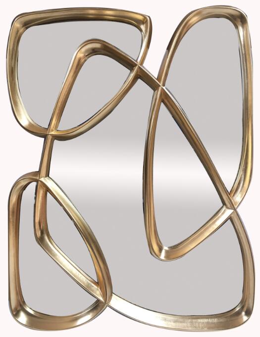 Golden Arc Statement Mirror with Multilayered Arches in Exotic Gold Finish