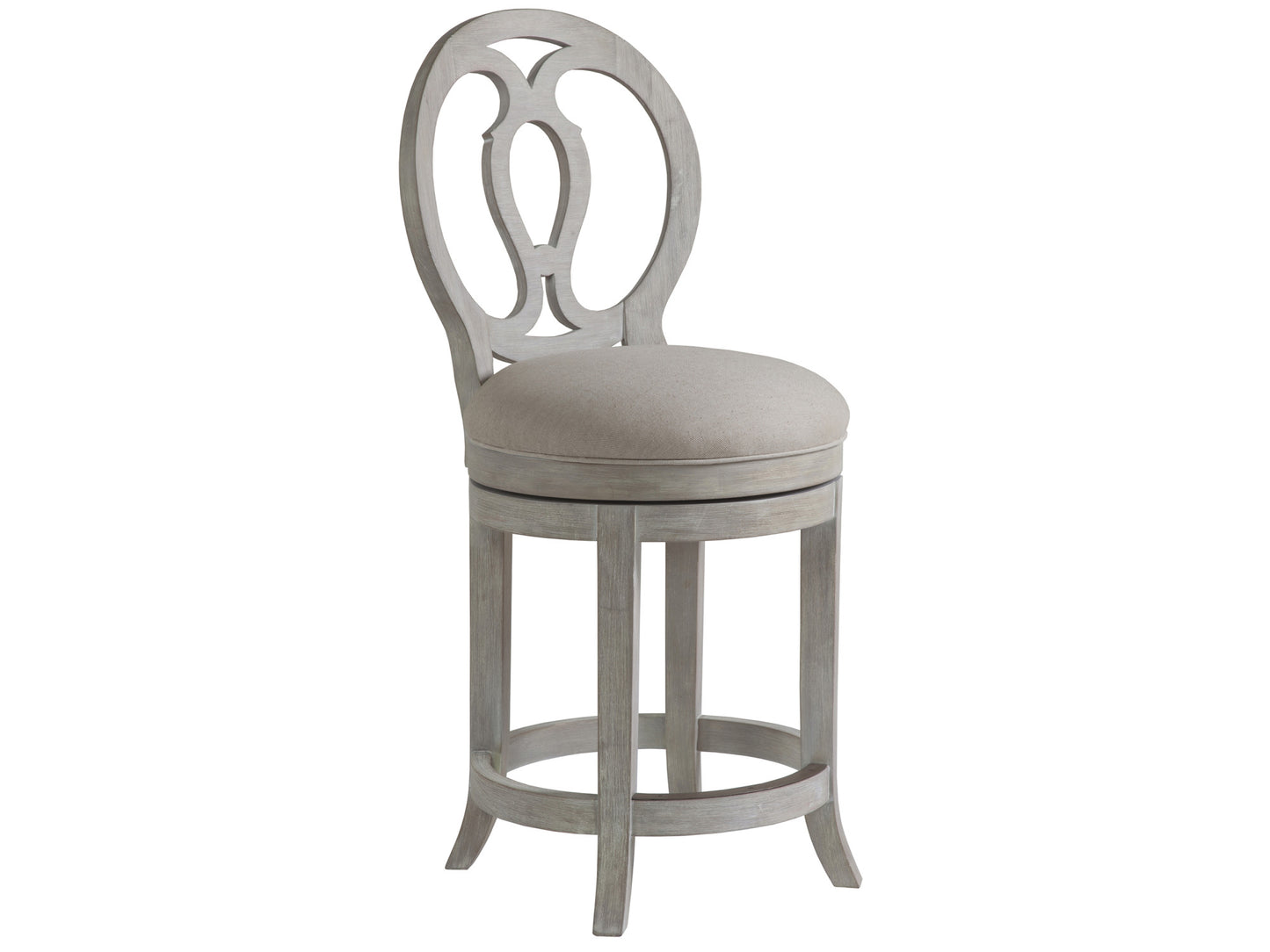 Axiom Swivel Counter Stool – Mahogany, Upholstered Seat, Bianco Finish, Casual Elegance