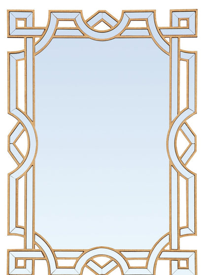 Extravaganza Mirror - Geometric Gold-Molded Elegance with Hand-Cut Panes