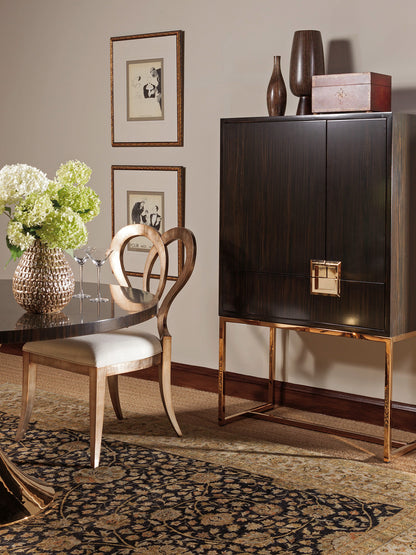 Casanova Bar Cabinet by Artistica Home – Signature Designs, Ebony Veneers with Brass Accents