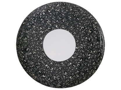 Artistica Home Signature Designs Mariana Round Mirror - Sliced Troca Shell, Polished Black Resin, High Sheen Acrylic