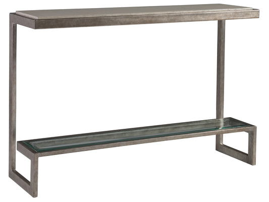 Artistica Signature Designs Soiree Console Table – Antiqued Silver Leaf Base