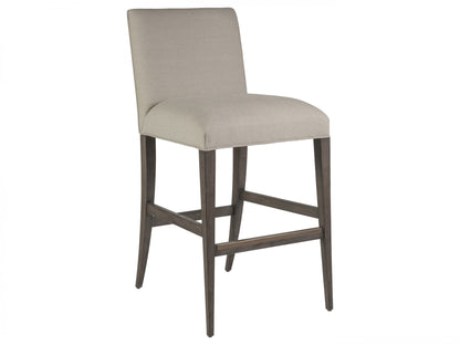 Madox Upholstered Low Back Barstool – Traditional Mahogany Barstool