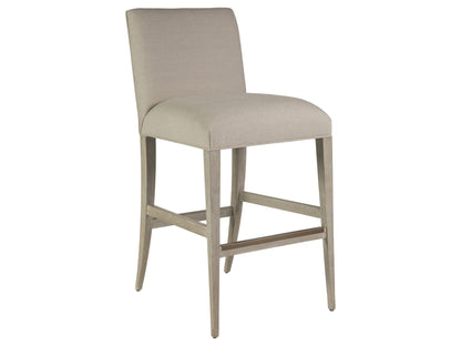 Madox Upholstered Low Back Barstool – Traditional Mahogany Barstool