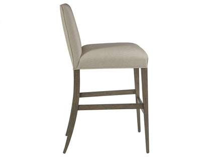 Madox Upholstered Low Back Barstool – Traditional Mahogany Barstool