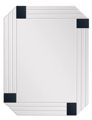 Gio Mirror - Modern Beveled Mirror with Black - Edged Insets - Clean Lines Mirror