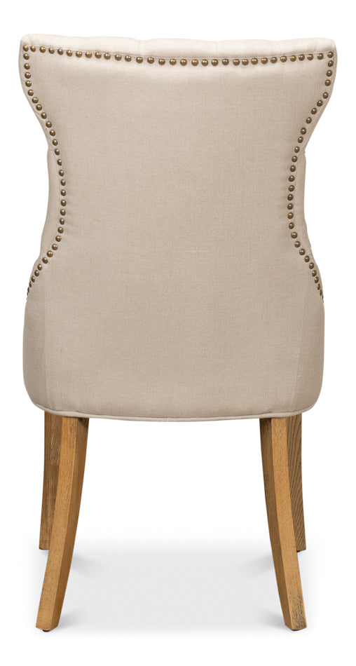 Sophie Side Chair – White Linen Upholstered Dining Chair