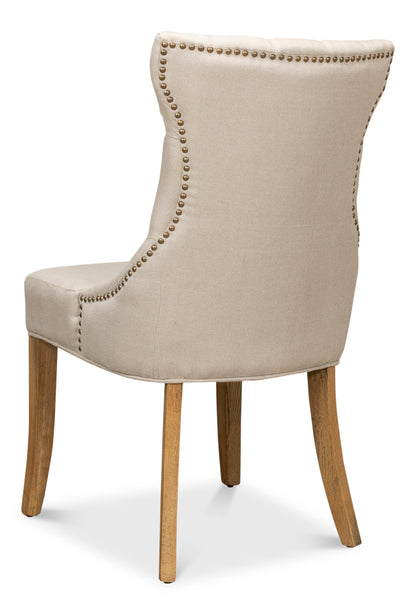 Sophie Side Chair – White Linen Upholstered Dining Chair