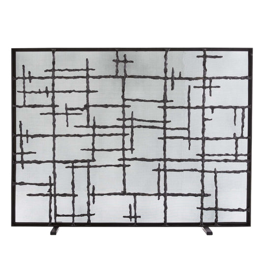 Brutalist Petrova Fire Screen - Textured Elegance for Living Spaces