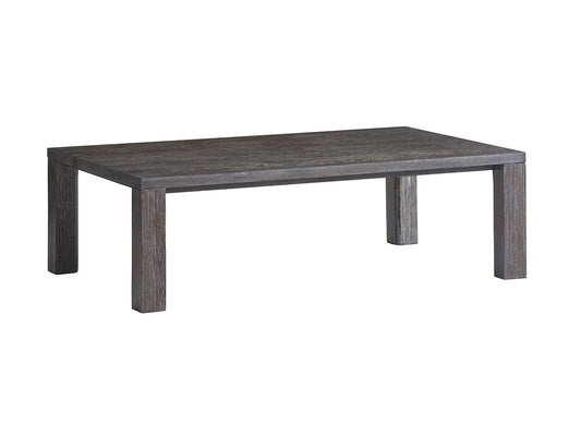 Lexington Santana Impulse Rectangular Cocktail Table – Wire-Brushed Oak Top with Cerused Finish