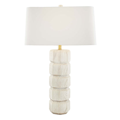 Shepard Lamp - Smoke Oak Table Lamp with Stacked Geometric Shapes