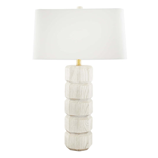 Shepard Lamp - Smoke Oak Table Lamp with Stacked Geometric Shapes