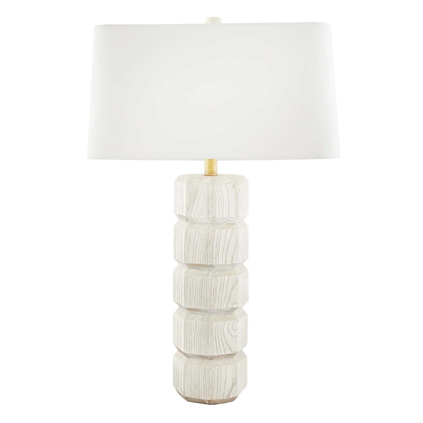 Shepard Lamp - Smoke Oak Table Lamp with Stacked Geometric Shapes