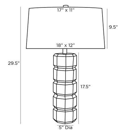 Shepard Lamp - Smoke Oak Table Lamp with Stacked Geometric Shapes