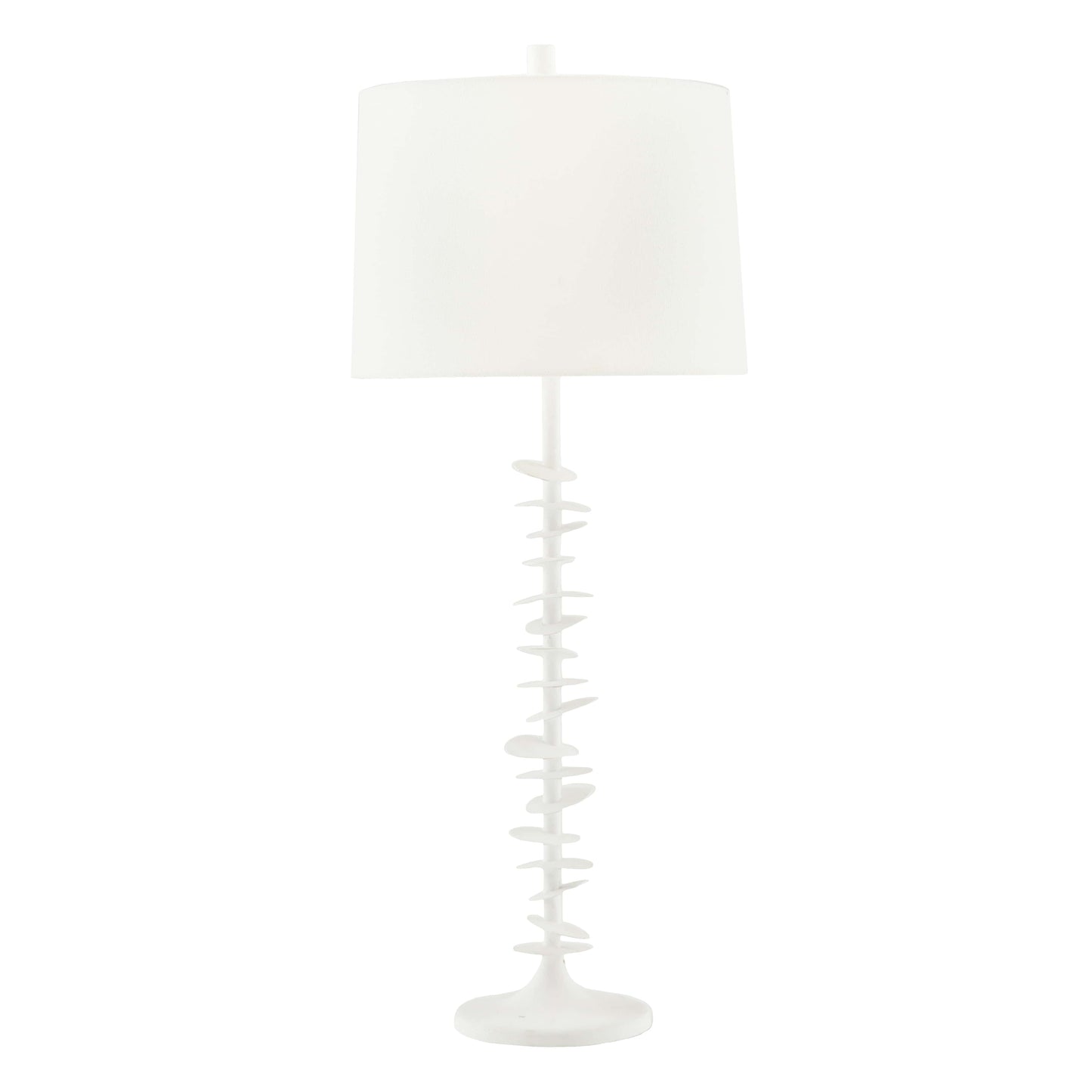 Penny Lamp - White Gesso Table Lamp Inspired by Eucalyptus Plant