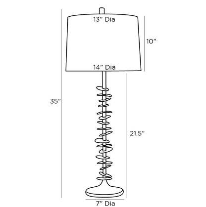 Penny Lamp - White Gesso Table Lamp Inspired by Eucalyptus Plant