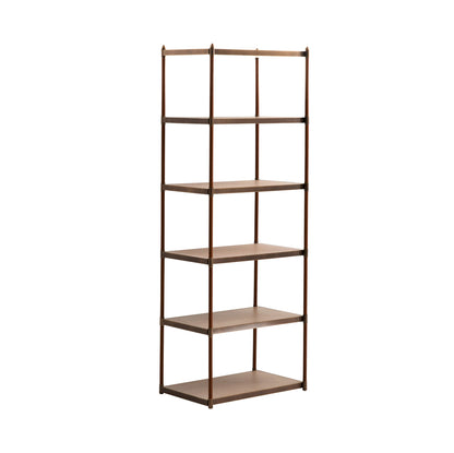 Arteriors Home Natalie Etagere – Blonde Oak & Cognac Leather Bookshelf