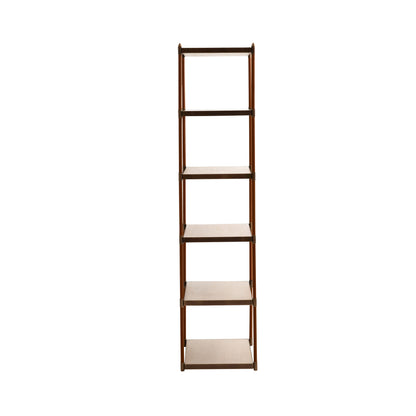 Arteriors Home Natalie Etagere – Blonde Oak & Cognac Leather Bookshelf