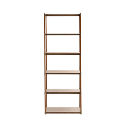 Arteriors Home Natalie Etagere – Blonde Oak & Cognac Leather Bookshelf