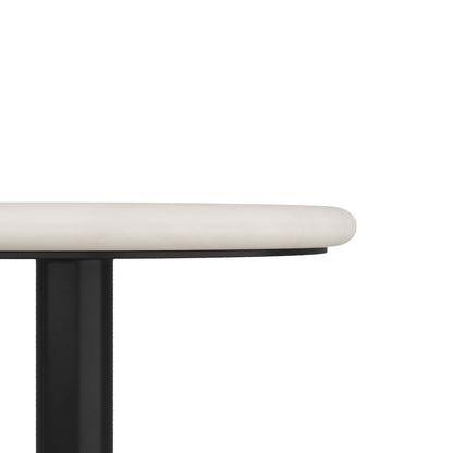 Paola Accent Table - Graphic Black and White Marble with Iron Pedestal