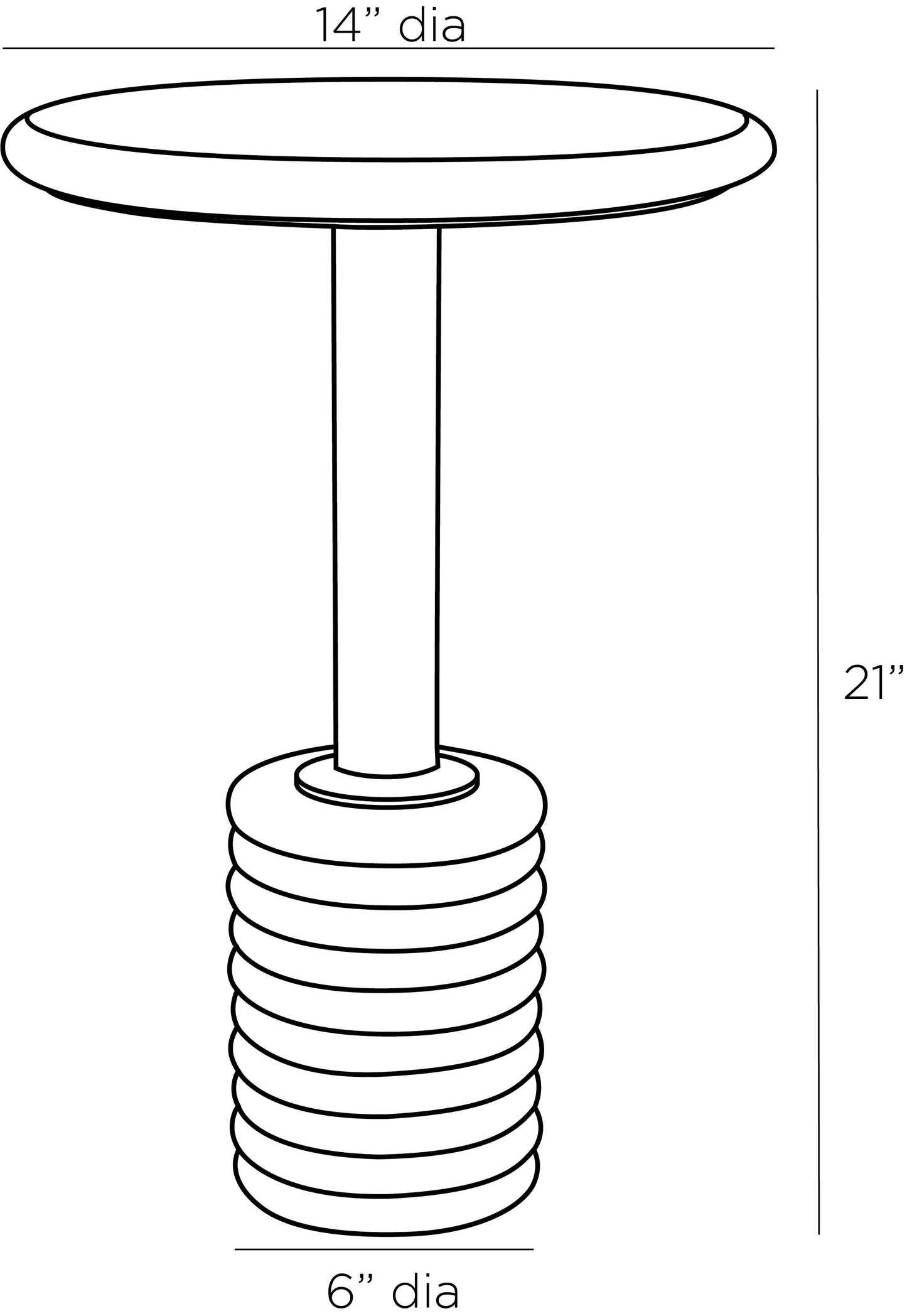 Paola Accent Table - Graphic Black and White Marble with Iron Pedestal