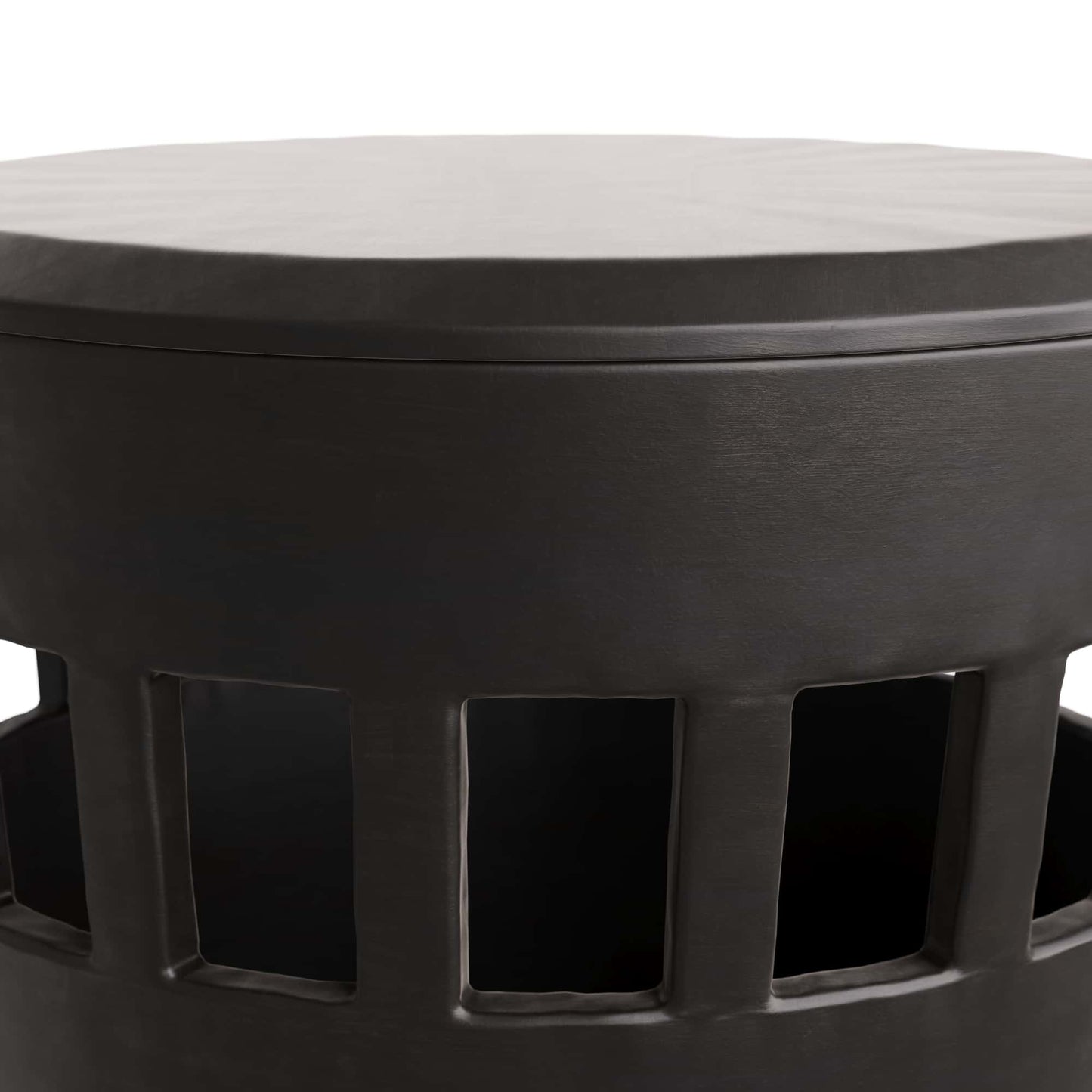 Artisanal Elegance - Ronson Accent Table in High-Gloss Ebony Mango Wood