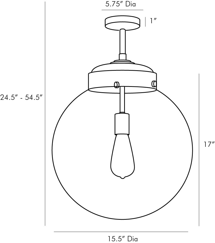 Reeves Large Outdoor Pendant: Heritage Brass Globe Light for Timeless Outdoor Lighting