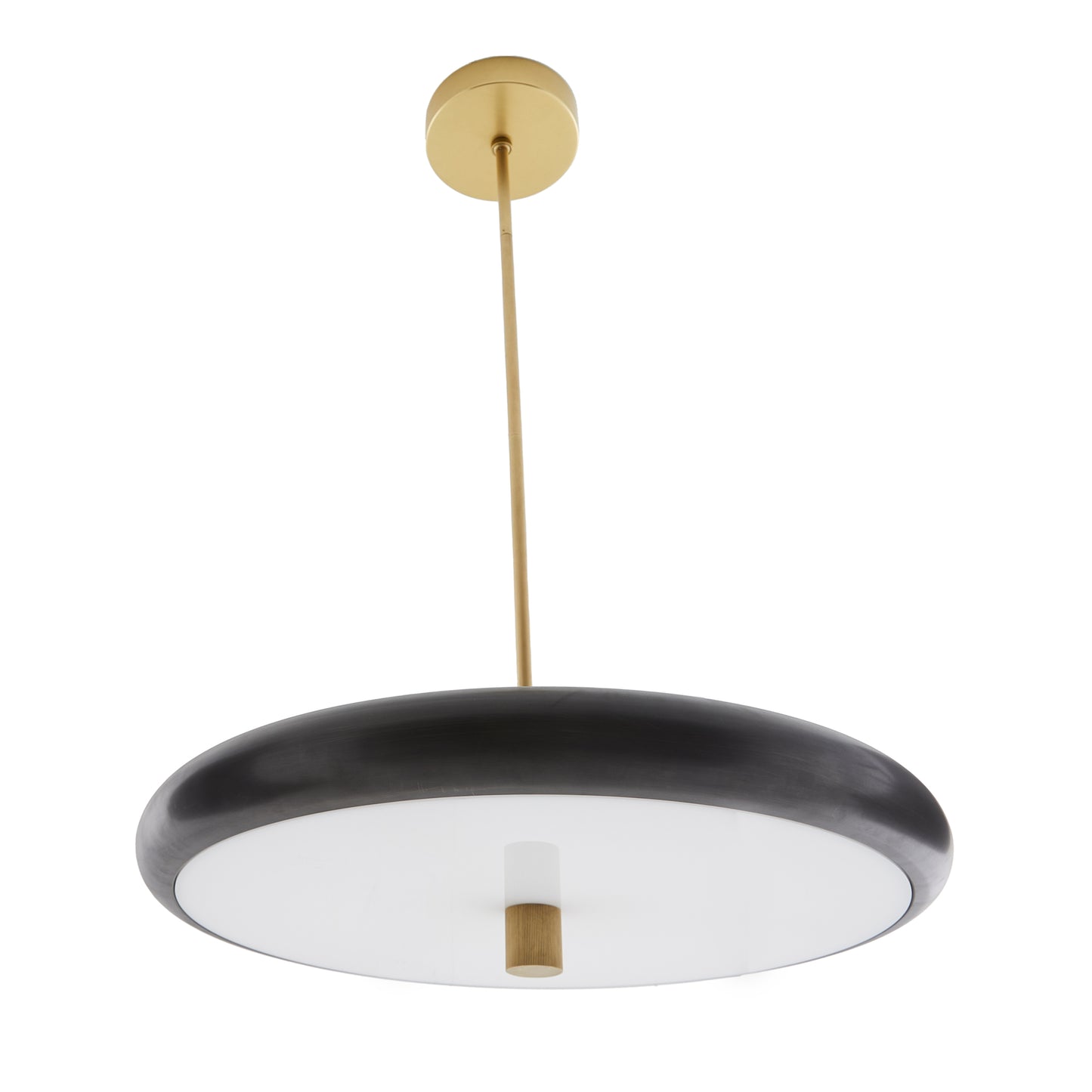 Plato Pendant - Saucer-Shaped English Bronze Iron with Frosted Acrylic Diffuser