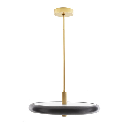 Plato Pendant - Saucer-Shaped English Bronze Iron with Frosted Acrylic Diffuser