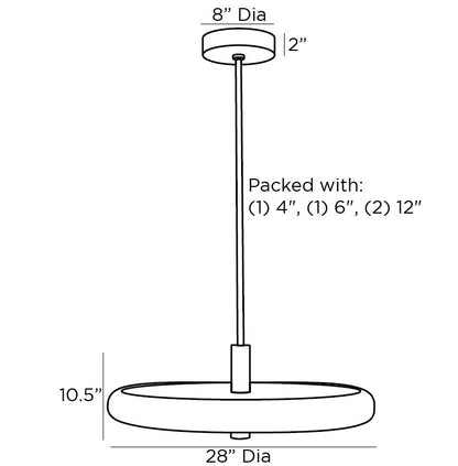 Plato Pendant - Saucer-Shaped English Bronze Iron with Frosted Acrylic Diffuser