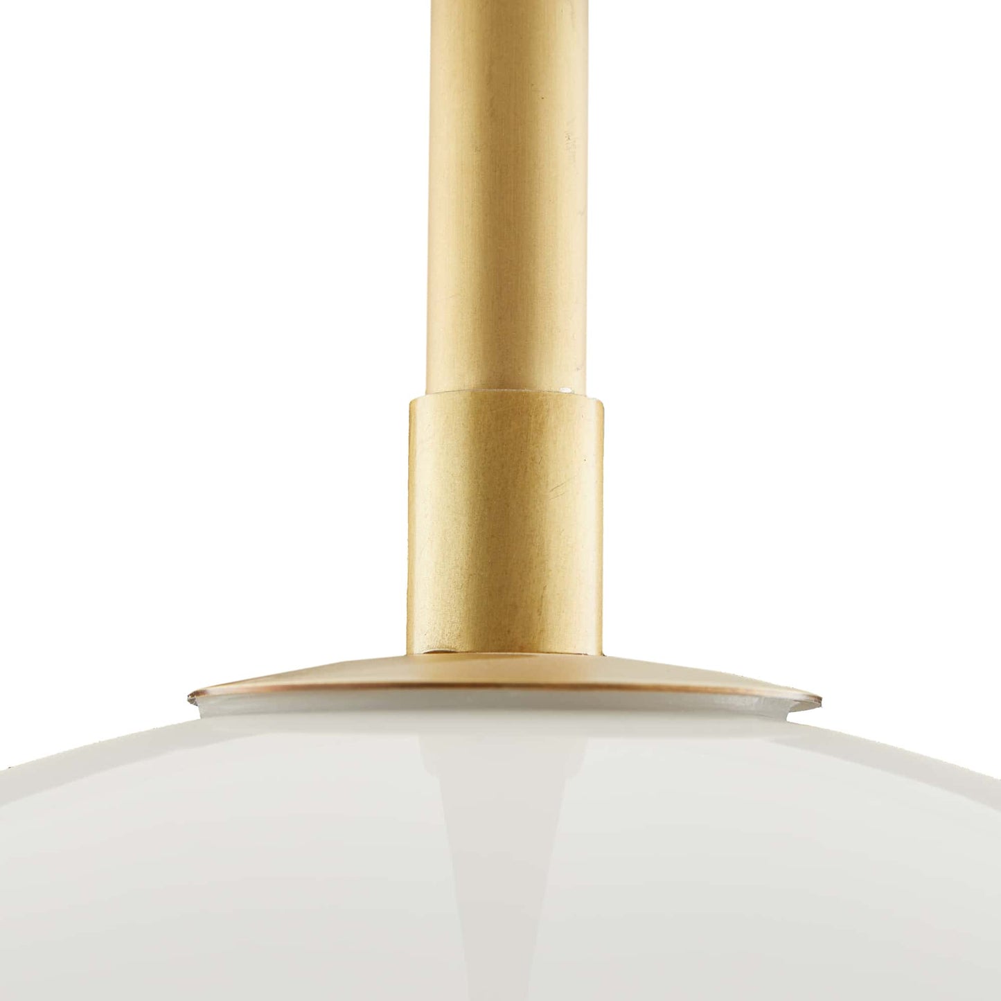 Elegant Somerville Pendant Light - Opal Glass with Antique Brass Pipes - Damp-Rated