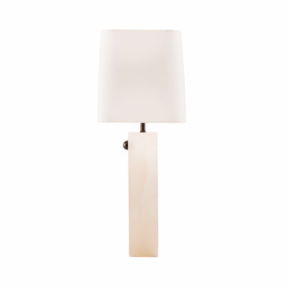 Nuevo Lamp - White Alabaster Sculptural Form with Bronze Accent