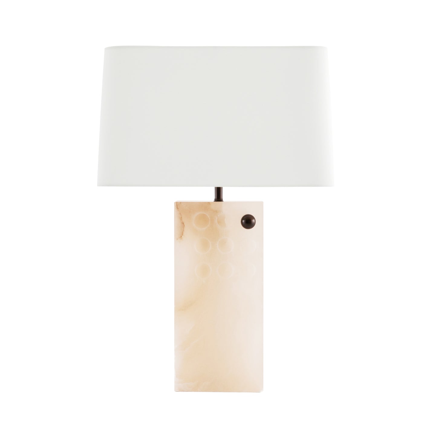 Nuevo Lamp - White Alabaster Sculptural Form with Bronze Accent