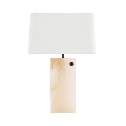 Nuevo Lamp - White Alabaster Sculptural Form with Bronze Accent