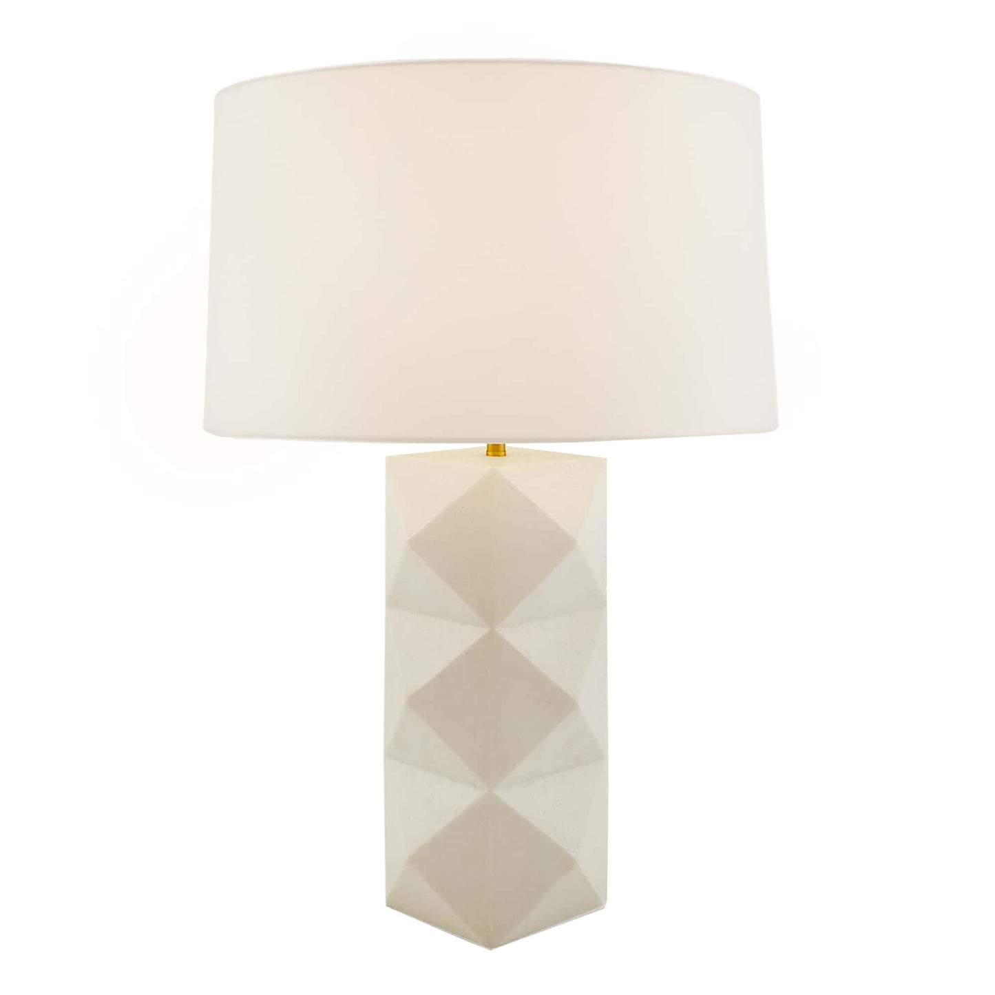 Steele Lamp - Ivory Riverstone Composite, Faceted Facade