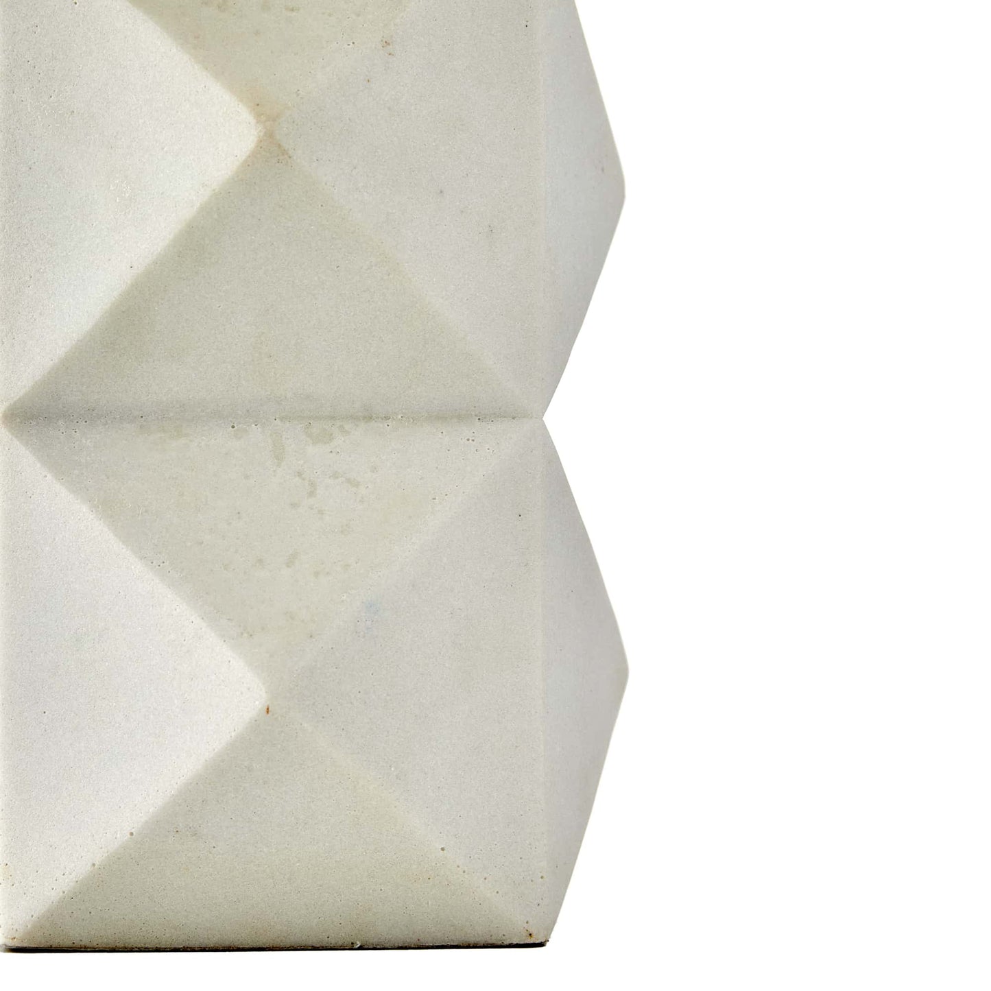 Steele Lamp - Ivory Riverstone Composite, Faceted Facade