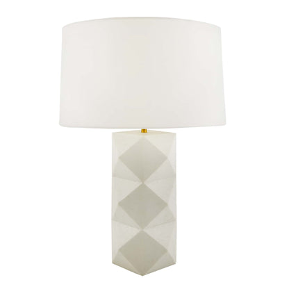 Steele Lamp - Ivory Riverstone Composite, Faceted Facade