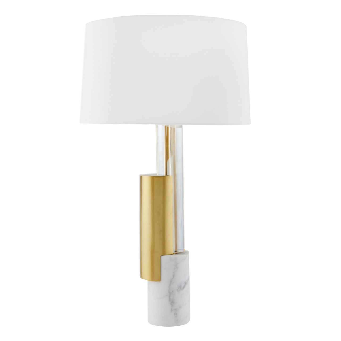 Pepperdine Lamp - Elegant Mix of Champagne Crystal, White Marble, and Antique Brass