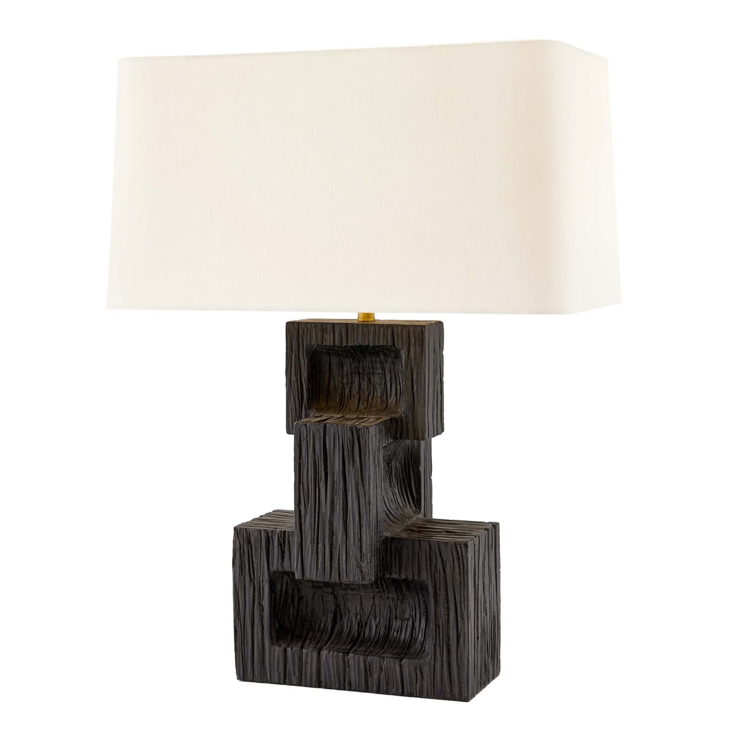 Rendor Lamp - Ebony Resin Table Lamp with Sculptural Chain-Link Design