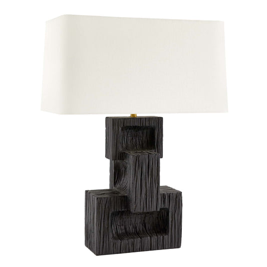 Rendor Lamp - Ebony Resin Table Lamp with Sculptural Chain-Link Design
