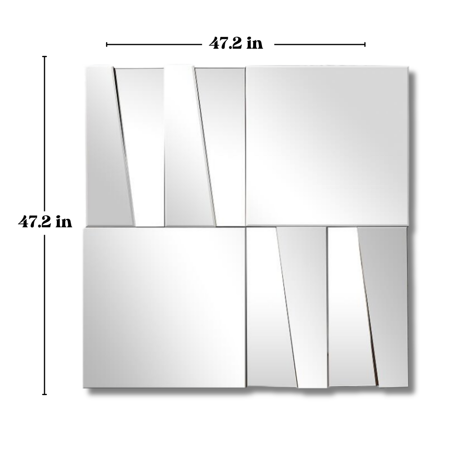 Frameless Puzzle Mirror - Clear, Modern Design with Heavy Plain Frame