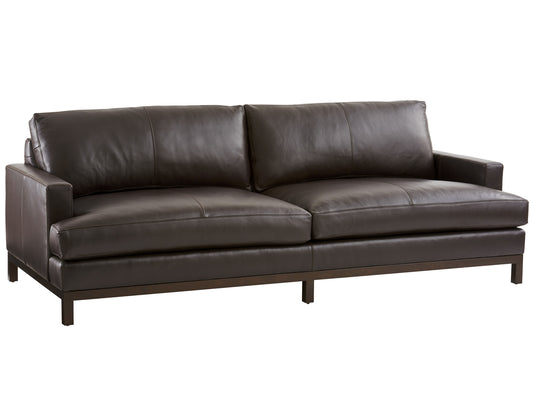 Leather Sofa - Bronze, Barclay Butera Horizon, 88” W - Modern Elegance