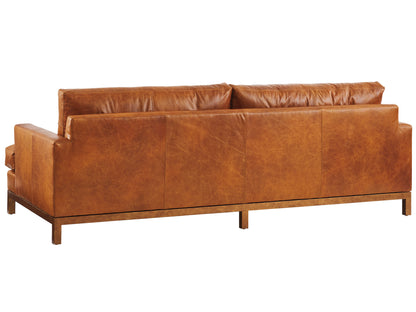 Leather Sofa - Calais Brass, Barclay Butera Horizon, 88” W, Modern Style