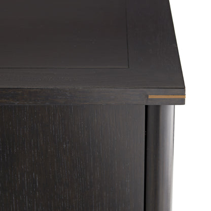 Jobe Cabinet - Rift-Sawn Oak Grain with Antique Brass Hardware and Deep Ebony Stain