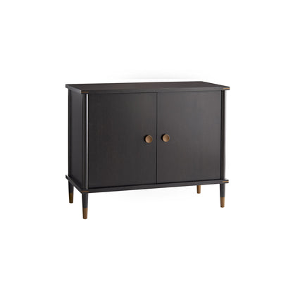 Jobe Cabinet - Rift-Sawn Oak Grain with Antique Brass Hardware and Deep Ebony Stain