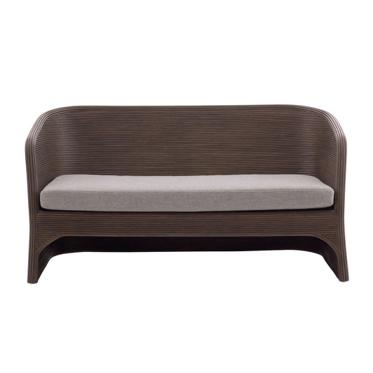 Itiga Settee - Contemporary Rattan Seating with Mist Textured Cushion